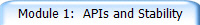 Module 1:  APIs and Stability